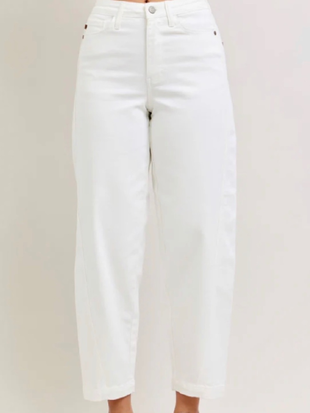 Judy Blue White Barrel Jeans